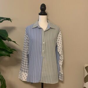 Striped and Polka Dot Pop over long sleeve lightweight “small” more like a L/XL